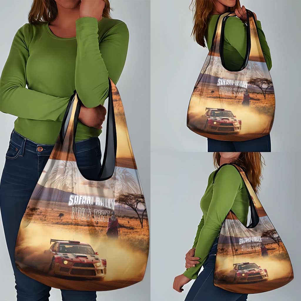 Personalized Kenya Safari Racing Car Grocery Bag Come On Kenyan