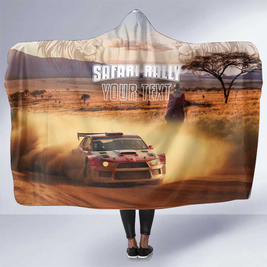 Personalized Kenya Safari Racing Car Hooded Blanket Come On Kenyan