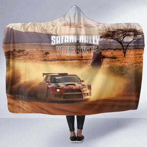Personalized Kenya Safari Racing Car Hooded Blanket Come On Kenyan