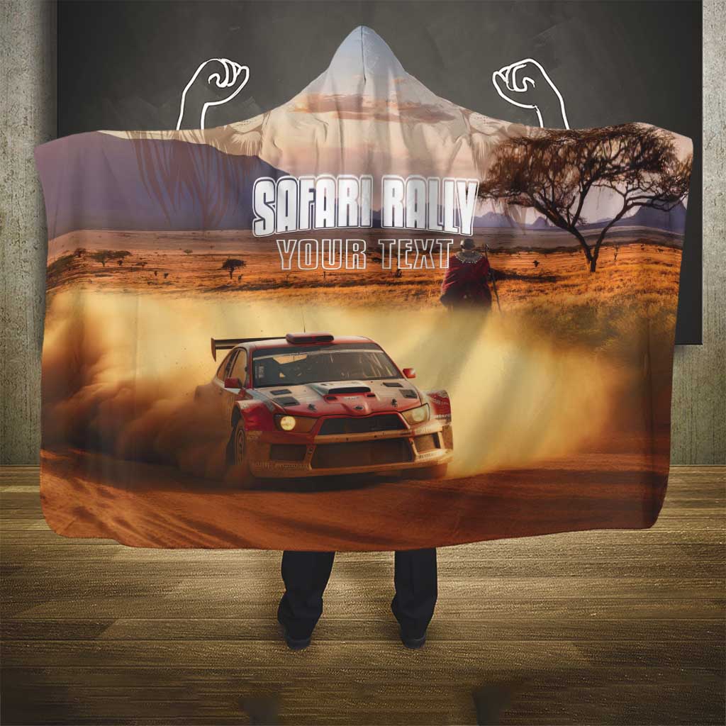 Personalized Kenya Safari Racing Car Hooded Blanket Come On Kenyan