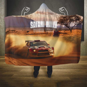 Personalized Kenya Safari Racing Car Hooded Blanket Come On Kenyan