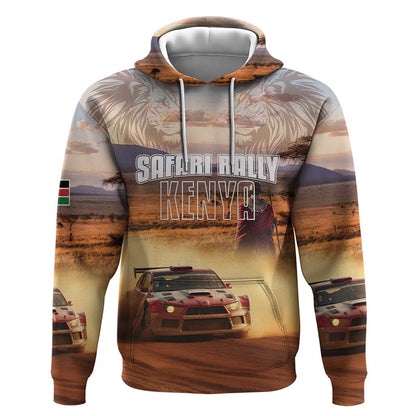 Personalized Kenya Safari Racing Car Hoodie Come On Kenyan