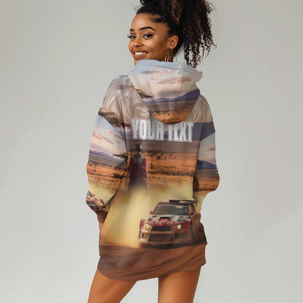 Personalized Kenya Safari Racing Car Hoodie Dress Come On Kenyan
