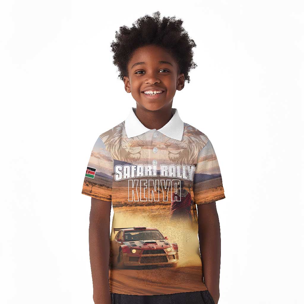 Personalized Kenya Safari Racing Car Kid Polo Shirt Come On Kenyan