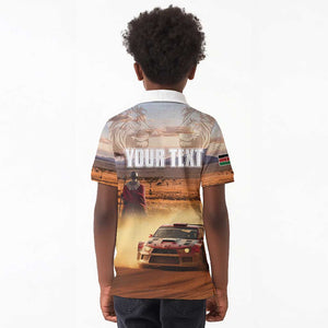 Personalized Kenya Safari Racing Car Kid Polo Shirt Come On Kenyan