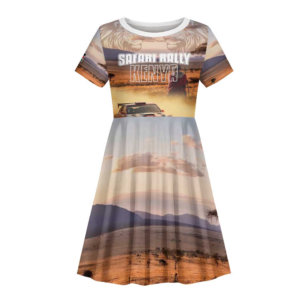 Personalized Kenya Safari Racing Car Kid Short Sleeve Dress Come On Kenyan
