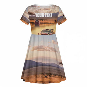 Personalized Kenya Safari Racing Car Kid Short Sleeve Dress Come On Kenyan