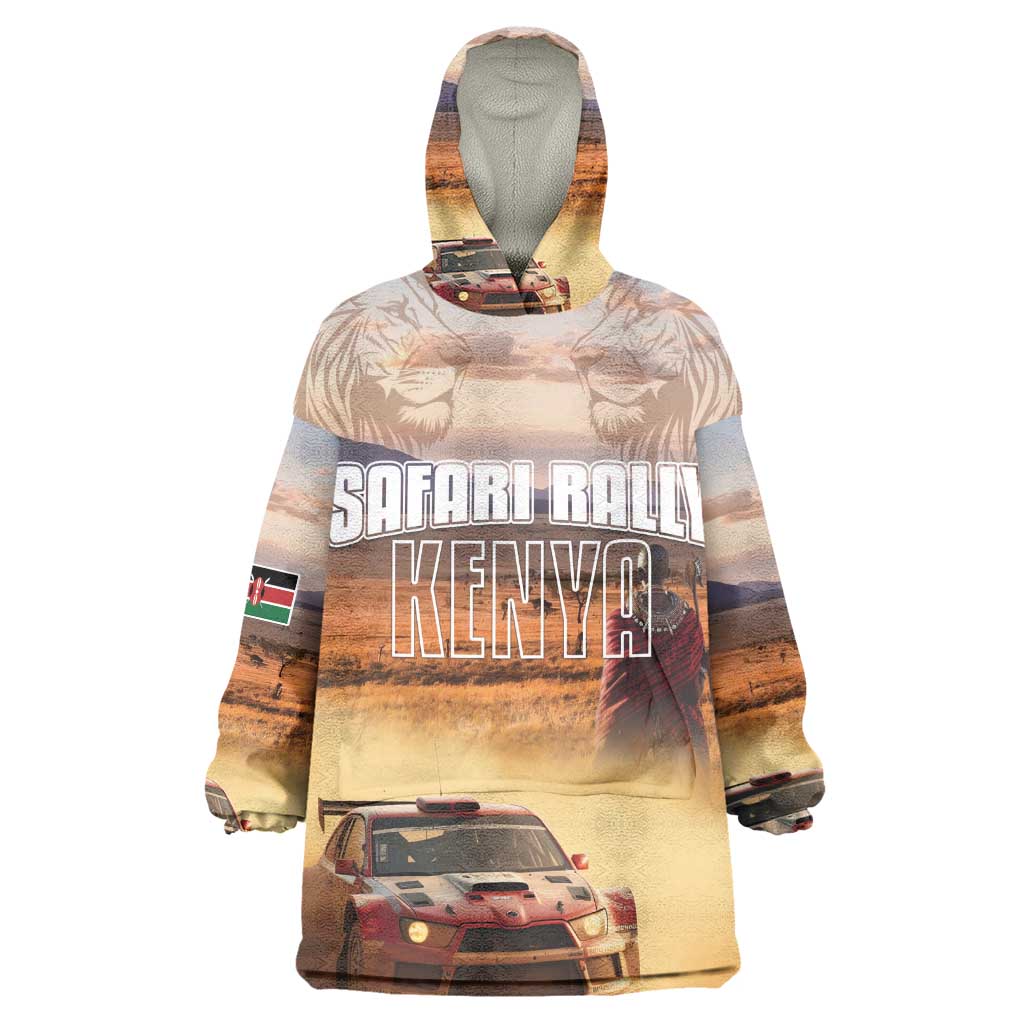 Personalized Kenya Safari Racing Car Kid Wearable Blanket Hoodie Come On Kenyan