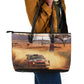 Personalized Kenya Safari Racing Car Leather Tote Bag Come On Kenyan