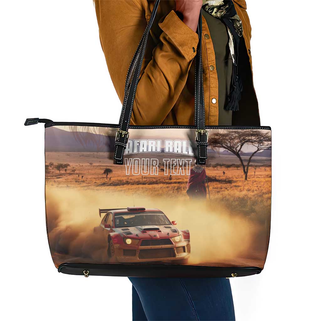 Personalized Kenya Safari Racing Car Leather Tote Bag Come On Kenyan