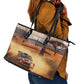 Personalized Kenya Safari Racing Car Leather Tote Bag Come On Kenyan