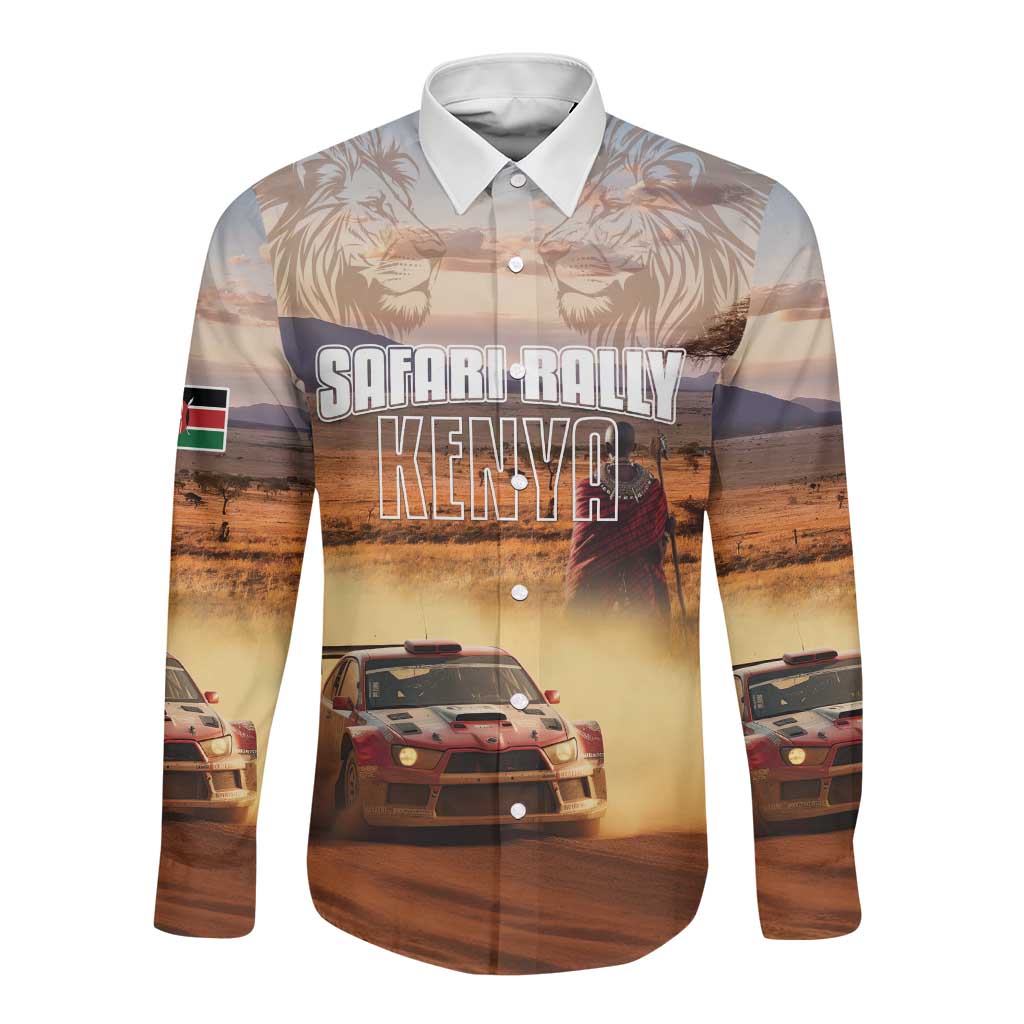 Personalized Kenya Safari Racing Car Long Sleeve Button Shirt Come On Kenyan
