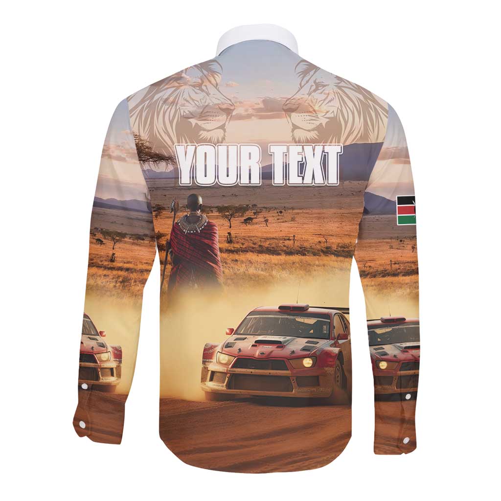 Personalized Kenya Safari Racing Car Long Sleeve Button Shirt Come On Kenyan