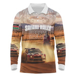 Personalized Kenya Safari Racing Car Long Sleeve Polo Shirt Come On Kenyan
