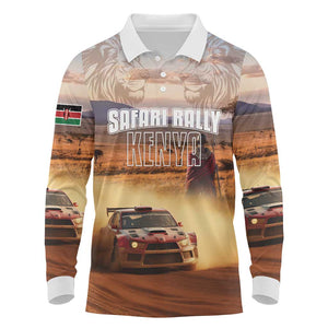 Personalized Kenya Safari Racing Car Long Sleeve Polo Shirt Come On Kenyan