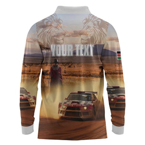 Personalized Kenya Safari Racing Car Long Sleeve Polo Shirt Come On Kenyan