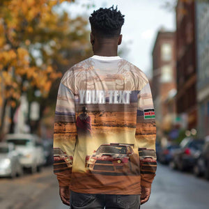 Personalized Kenya Safari Racing Car Long Sleeve Shirt Come On Kenyan