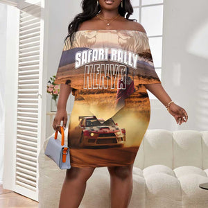 Personalized Kenya Safari Racing Car Off Shoulder Short Dress Come On Kenyan