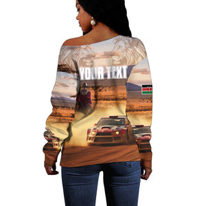 Personalized Kenya Safari Racing Car Off Shoulder Sweater Come On Kenyan