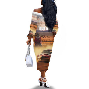 Personalized Kenya Safari Racing Car Off The Shoulder Long Sleeve Dress Come On Kenyan
