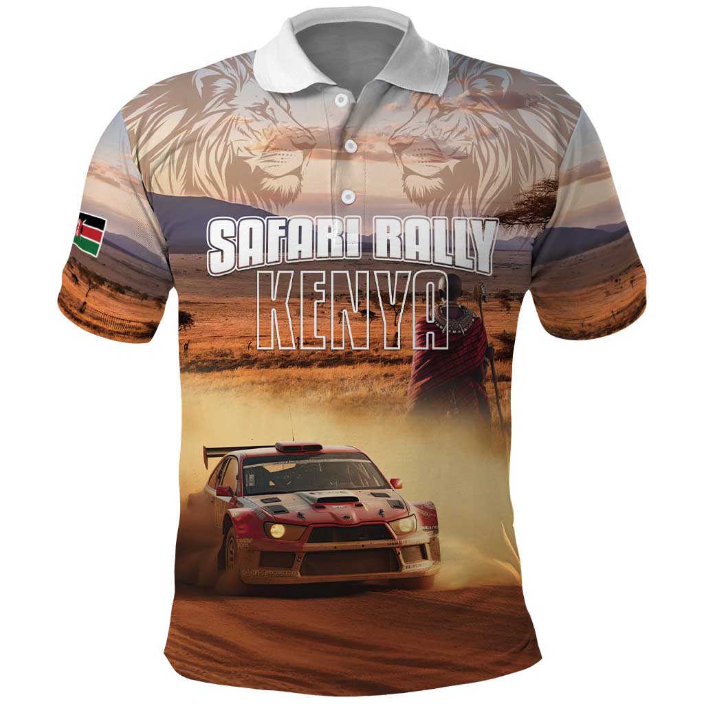 Personalized Kenya Safari Racing Car Polo Shirt Come On Kenyan