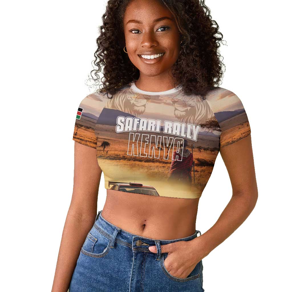 Personalized Kenya Safari Racing Car Raglan Cropped T shirt Come On Kenyan