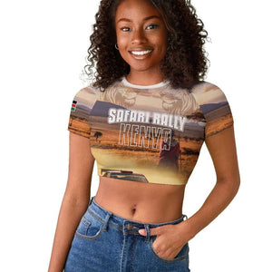 Personalized Kenya Safari Racing Car Raglan Cropped T shirt Come On Kenyan
