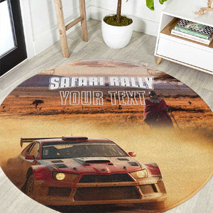 Personalized Kenya Safari Racing Car Round Carpet Come On Kenyan