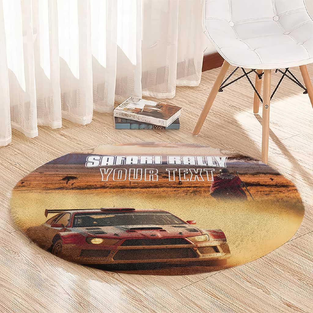 Personalized Kenya Safari Racing Car Round Carpet Come On Kenyan