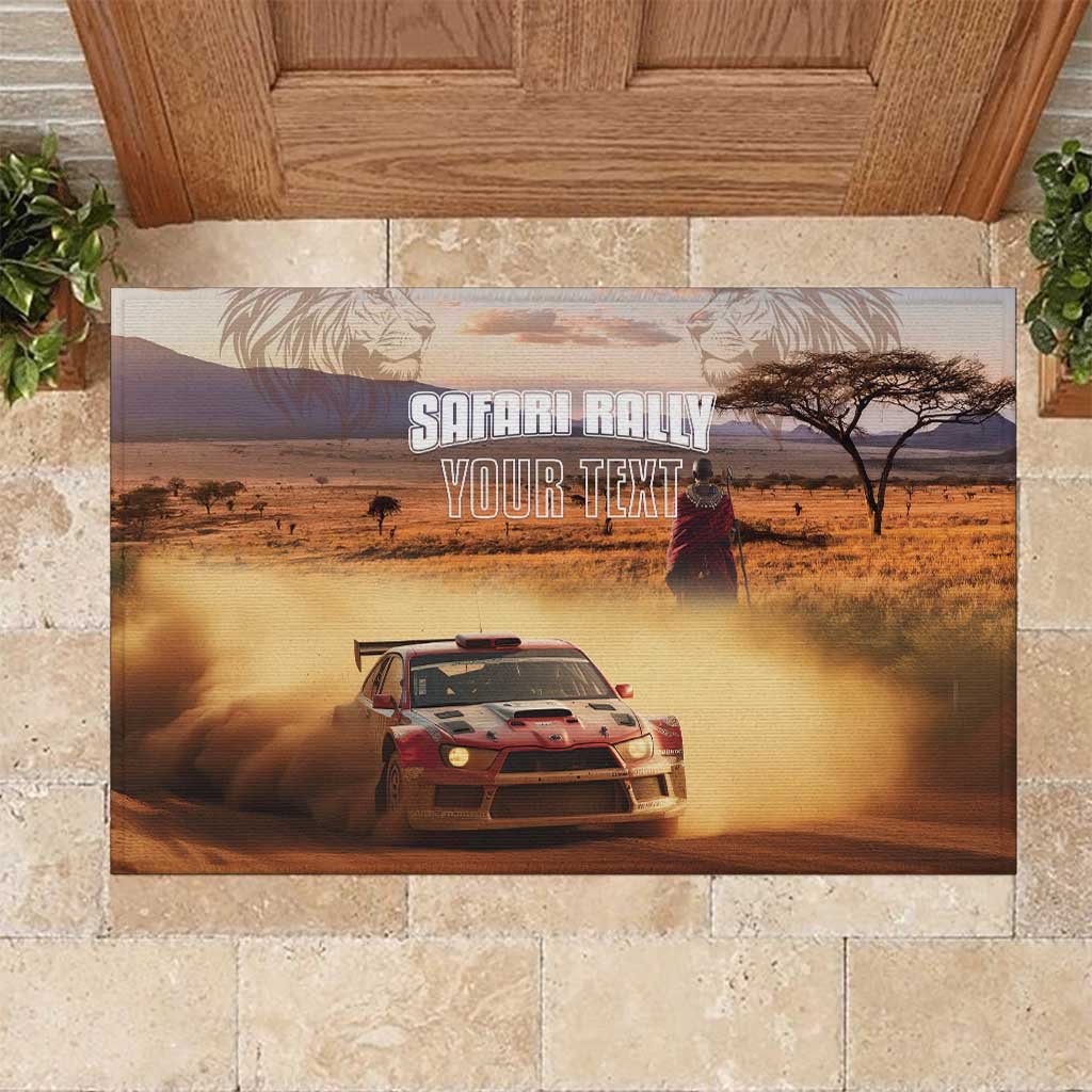 Personalized Kenya Safari Racing Car Rubber Doormat Come On Kenyan