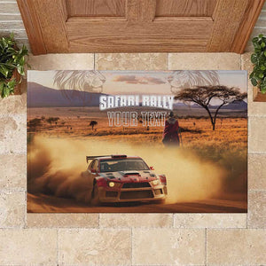Personalized Kenya Safari Racing Car Rubber Doormat Come On Kenyan
