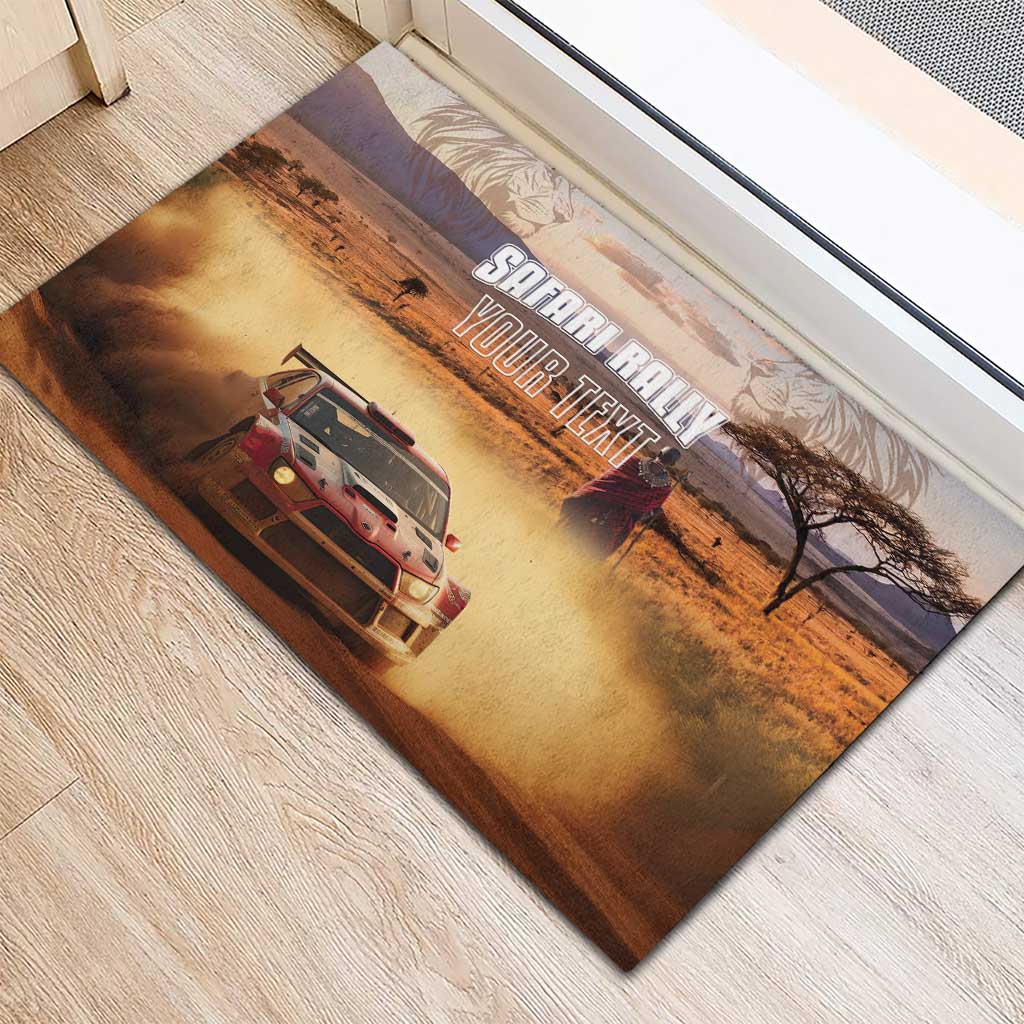 Personalized Kenya Safari Racing Car Rubber Doormat Come On Kenyan