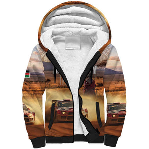 Personalized Kenya Safari Racing Car Sherpa Hoodie Come On Kenyan
