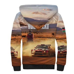 Personalized Kenya Safari Racing Car Sherpa Hoodie Come On Kenyan