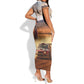 Personalized Kenya Safari Racing Car Short Sleeve Bodycon Dress Come On Kenyan LT15