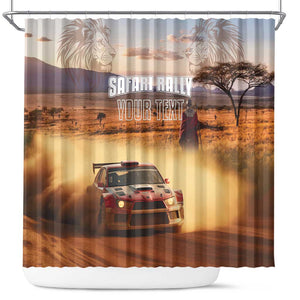 Personalized Kenya Safari Racing Car Shower Curtain Come On Kenyan