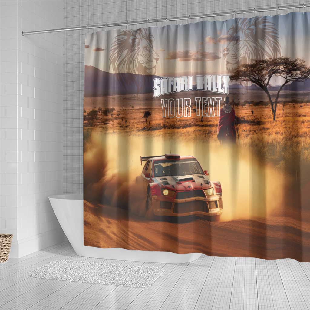 Personalized Kenya Safari Racing Car Shower Curtain Come On Kenyan