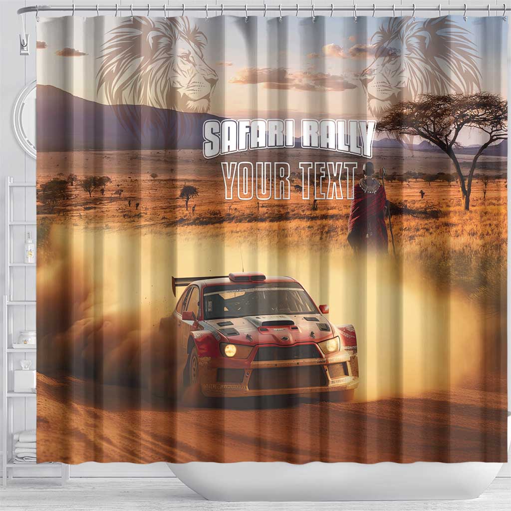 Personalized Kenya Safari Racing Car Shower Curtain Come On Kenyan