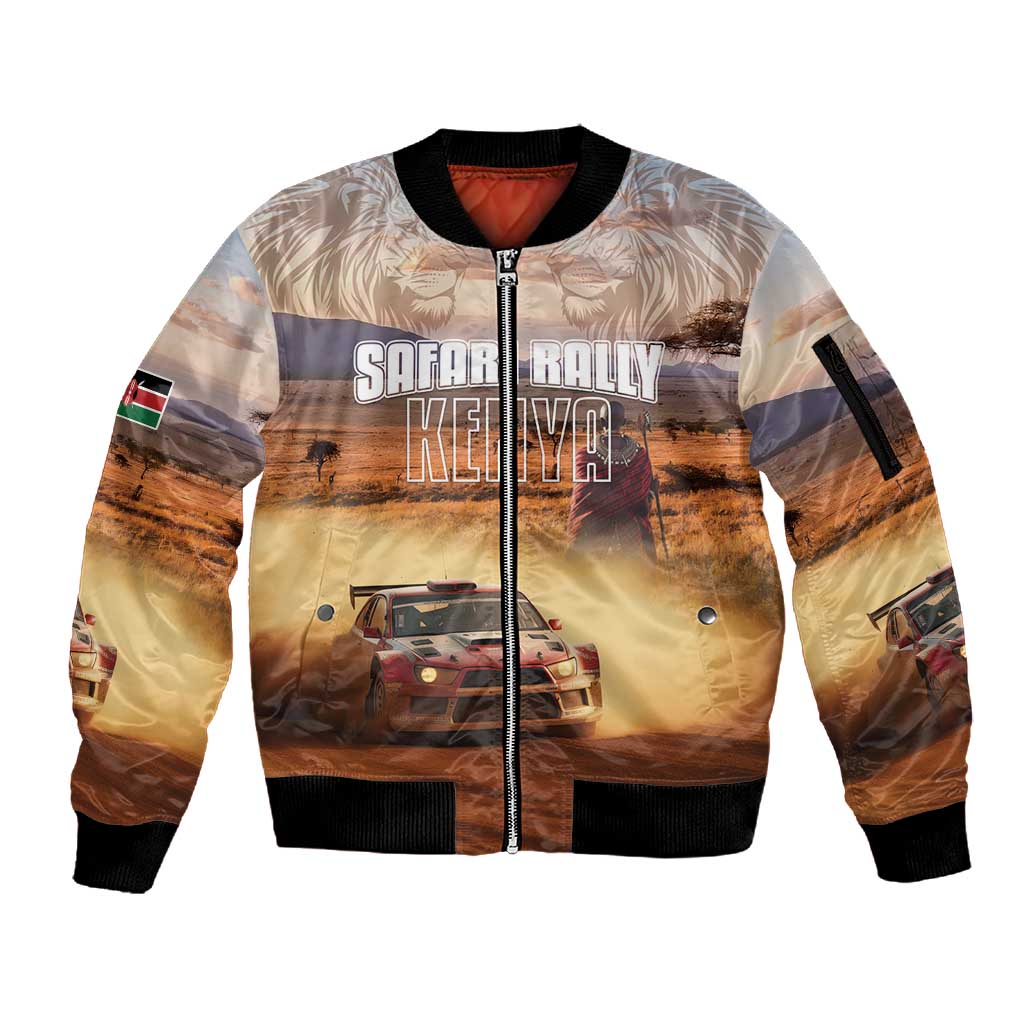 Personalized Kenya Safari Racing Car Sleeve Zip Bomber Jacket Come On Kenyan