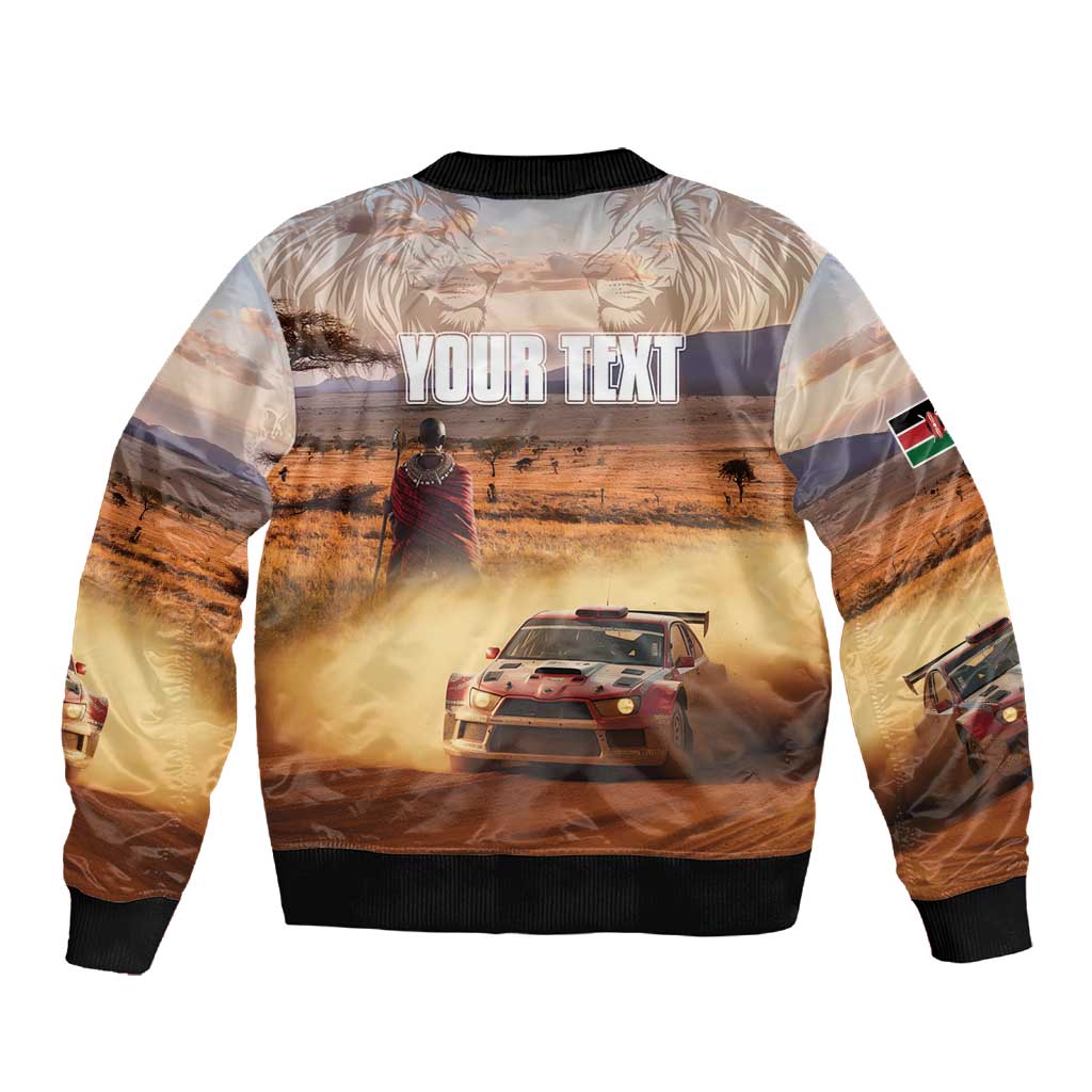 Personalized Kenya Safari Racing Car Sleeve Zip Bomber Jacket Come On Kenyan