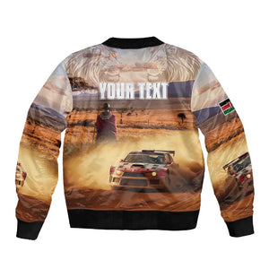Personalized Kenya Safari Racing Car Sleeve Zip Bomber Jacket Come On Kenyan