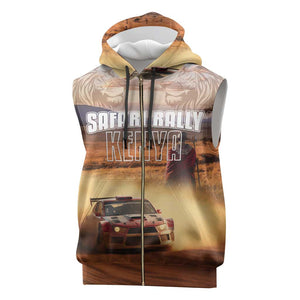 Personalized Kenya Safari Racing Car Sleeveless Zip Hoodie Come On Kenyan - African Pride