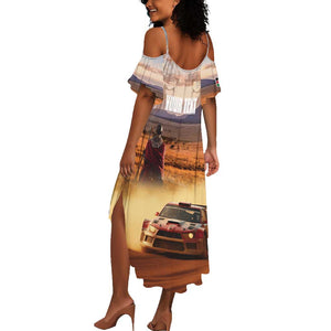 Personalized Kenya Safari Racing Car Summer Maxi Dress Come On Kenyan
