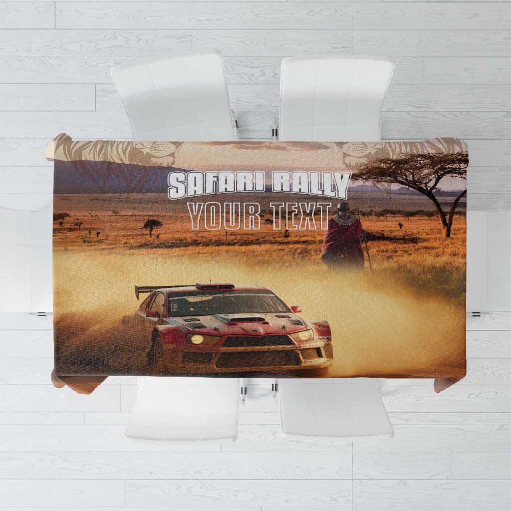 Personalized Kenya Safari Racing Car Tablecloth Come On Kenyan