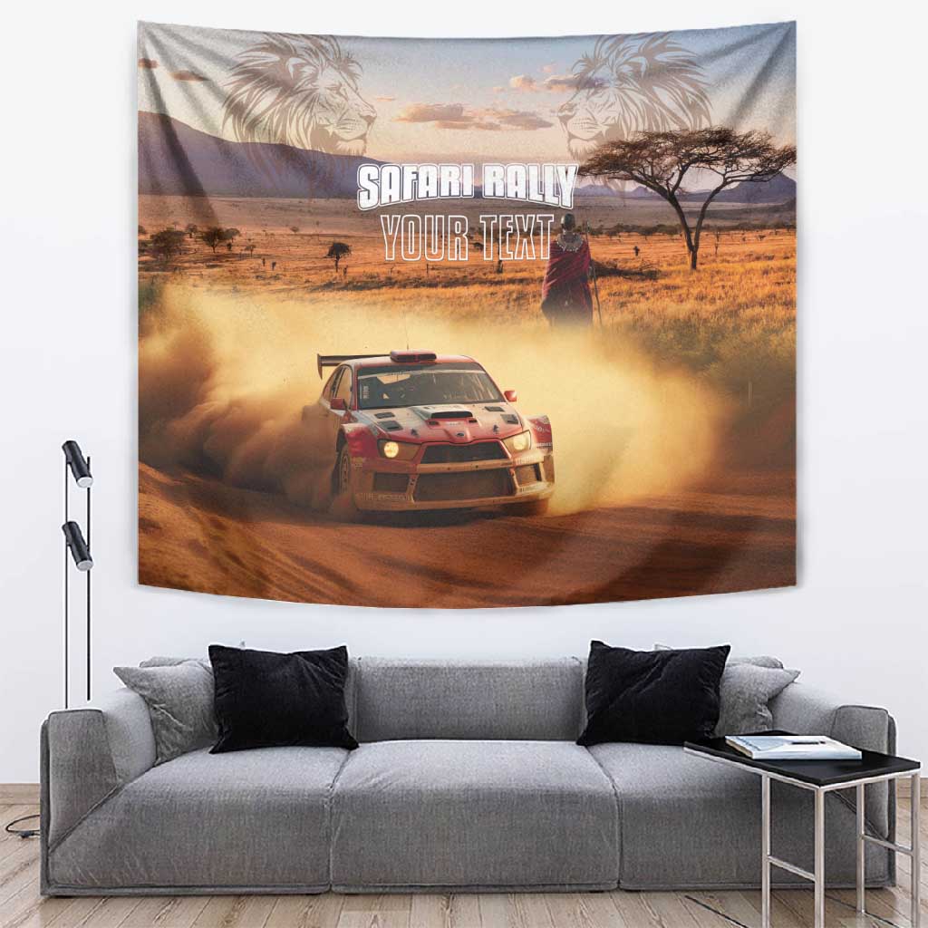 Personalized Kenya Safari Racing Car Tapestry Come On Kenyan