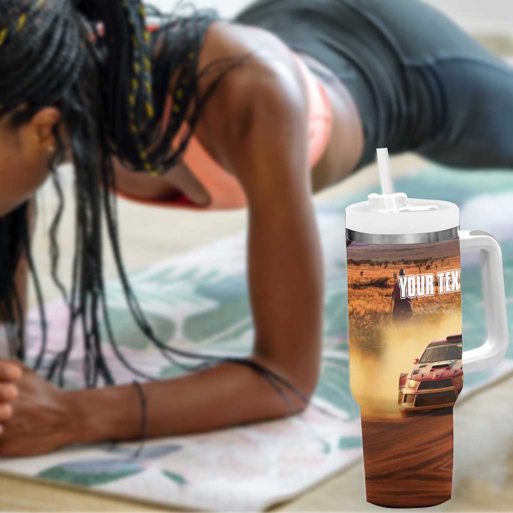 Personalized Kenya Safari Racing Car Tumbler With Handle Come On Kenyan