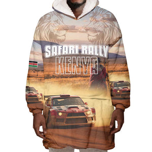 Personalized Kenya Safari Racing Car Wearable Blanket Hoodie Come On Kenyan