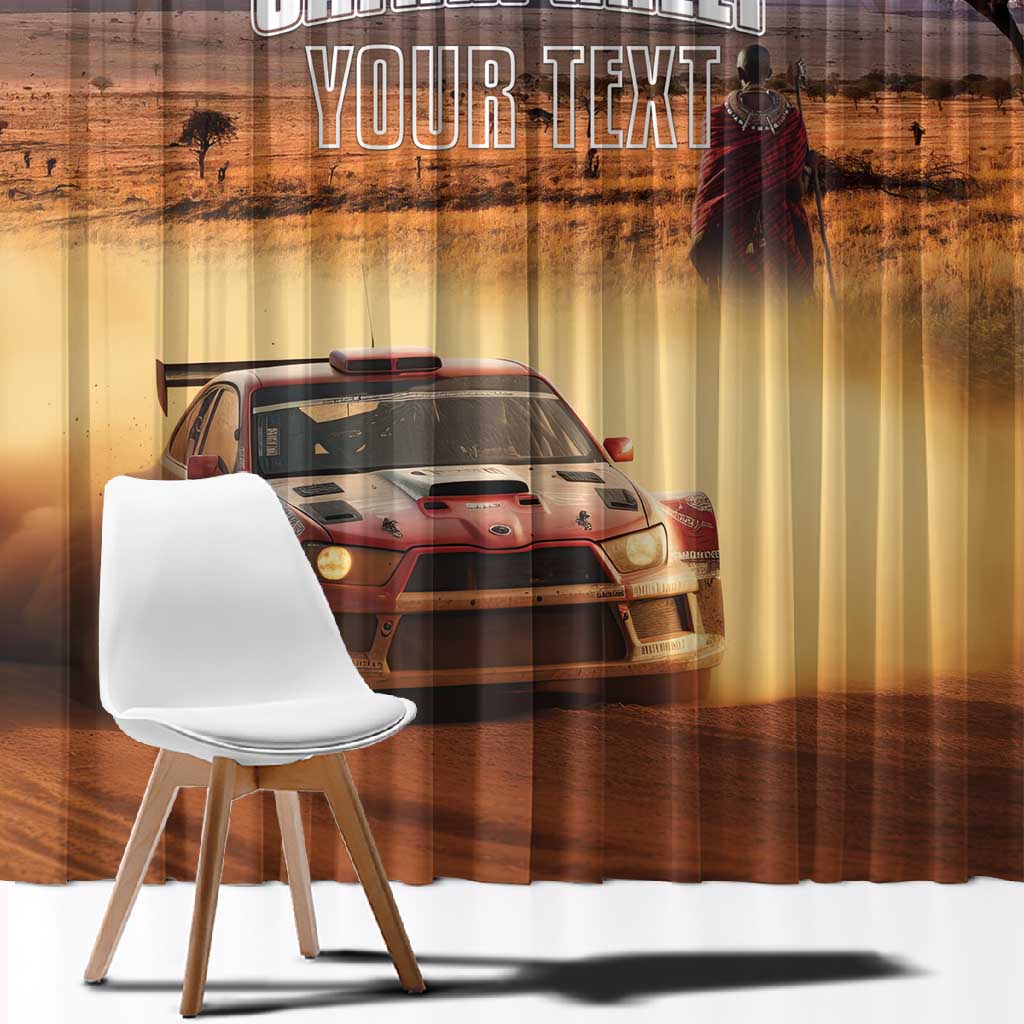 Personalized Kenya Safari Racing Car Window Curtain Come On Kenyan