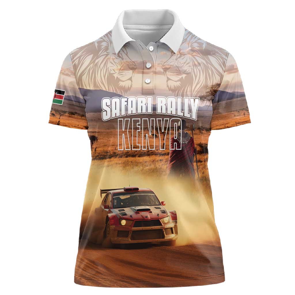 Personalized Kenya Safari Racing Car Women Polo Shirt Come On Kenyan