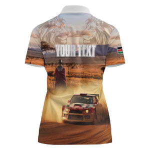 Personalized Kenya Safari Racing Car Women Polo Shirt Come On Kenyan